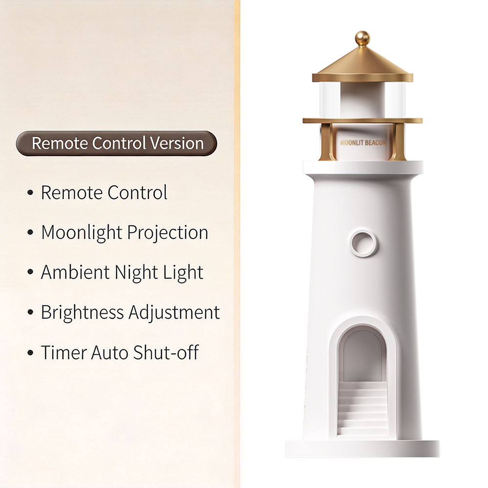 Relaxing Moon & Lighthouse Projection Lamp