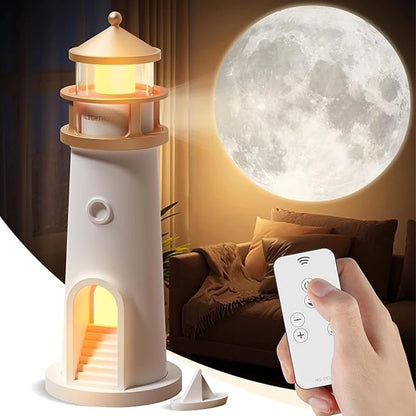 Relaxing Moon & Lighthouse Projection Lamp