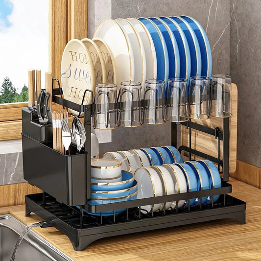 Double-Layer Space-Saving Dish Rack