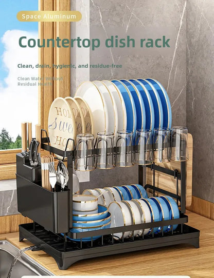 Double-Layer Space-Saving Dish Rack