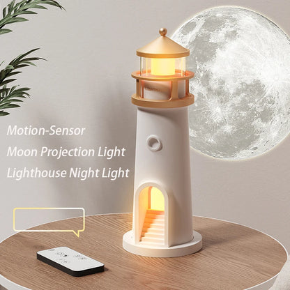 Relaxing Moon & Lighthouse Projection Lamp