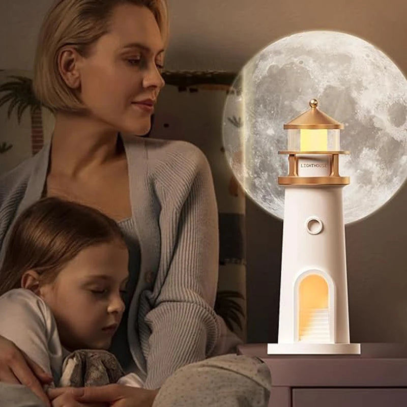 Relaxing Moon & Lighthouse Projection Lamp