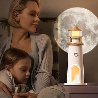 Relaxing Moon & Lighthouse Projection Lamp