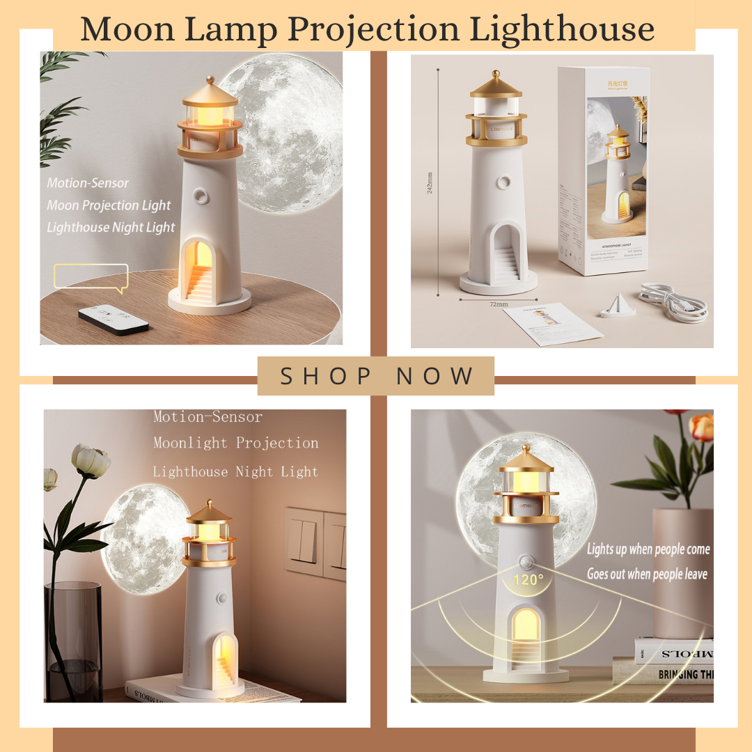Relaxing Moon & Lighthouse Projection Lamp