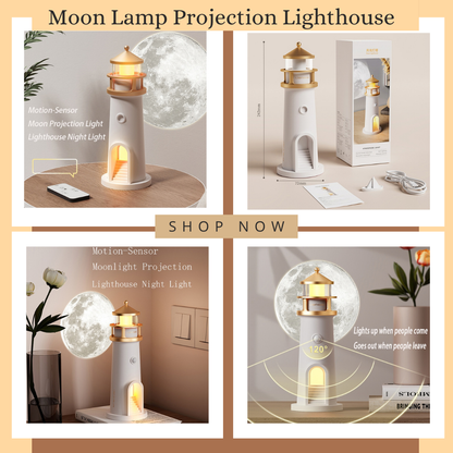 Relaxing Moon & Lighthouse Projection Lamp