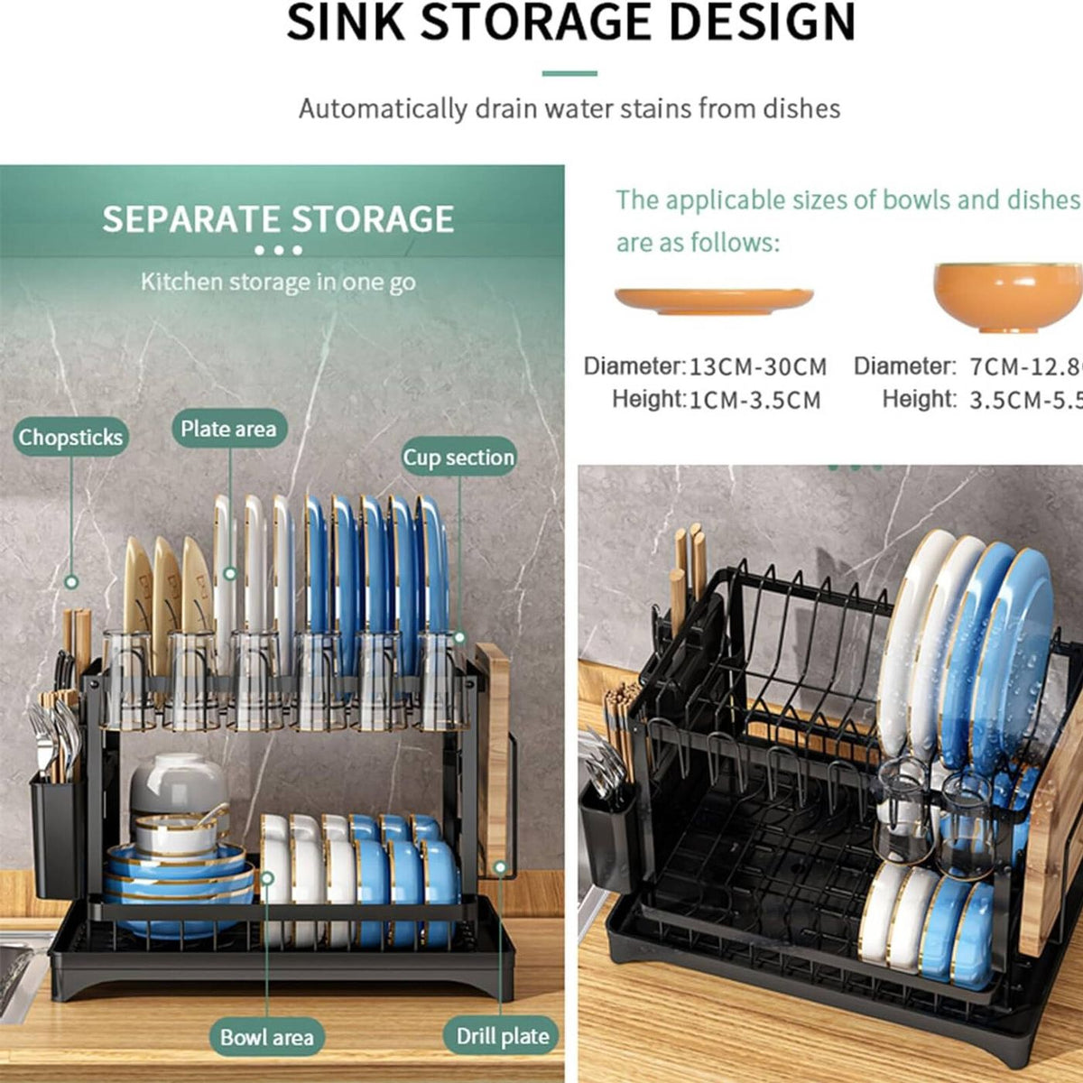 Double-Layer Space-Saving Dish Rack